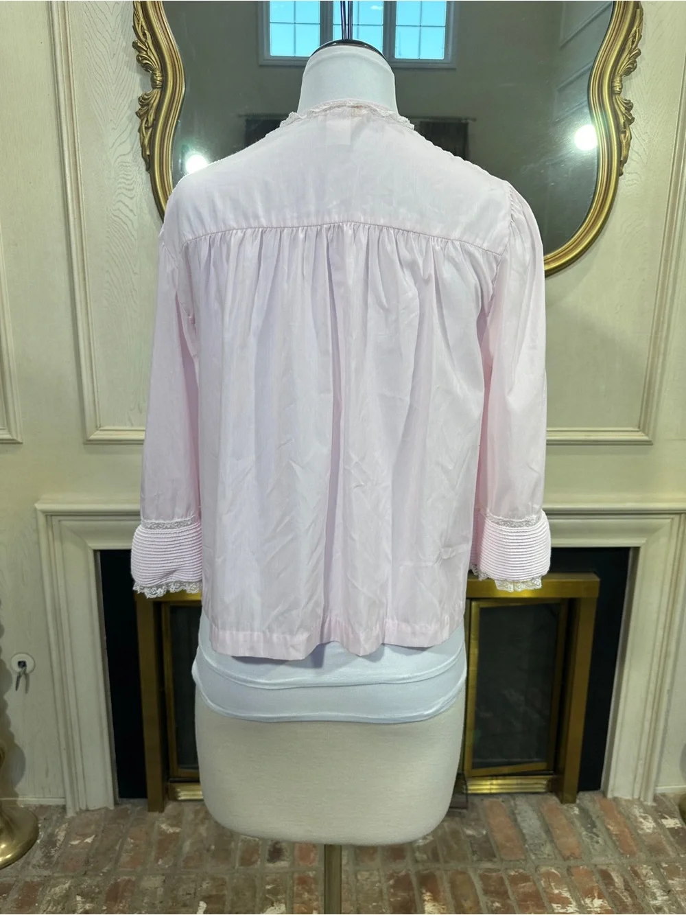 Barbizon Vintage Pajama Top size Medium Pink Floral Cottagecore Aesthetic